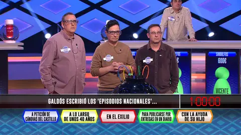 ¡Sobresaliente en literatura! Los ‘Sindulfos’ ganan la bomba de cristal con una pregunta sobre Galdós ¡Sobresaliente en literatura! Los ‘Sindulfos’ ganan la bomba de cristal con una pregunta sobre Galdós