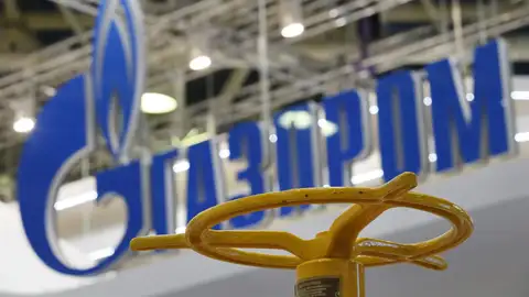 El logo de la empresa gasística Gazprom El logo de la empresa gasística Gazprom
