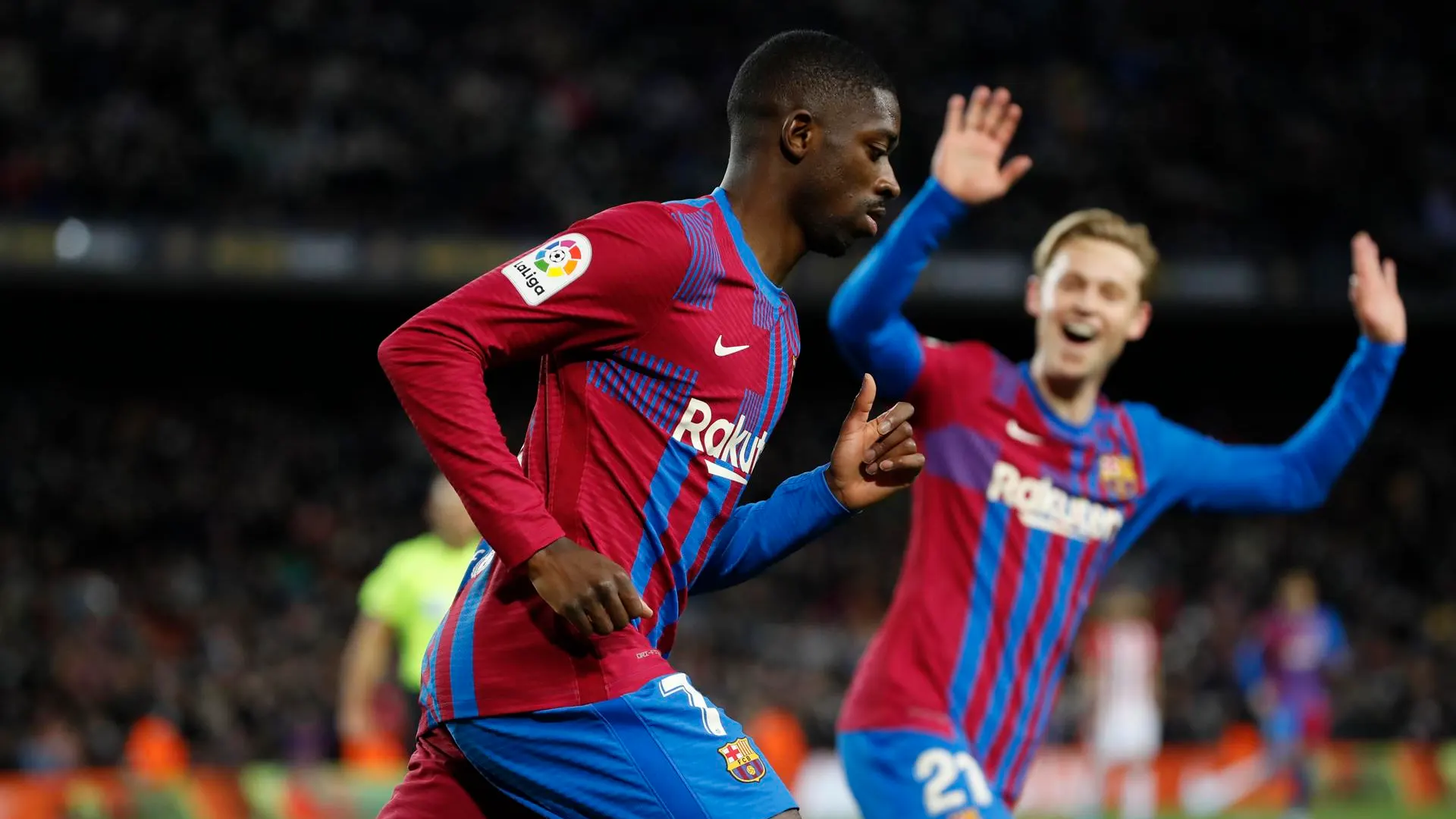 Demb&eacute;l&eacute;, tras marcar ante el Athletic