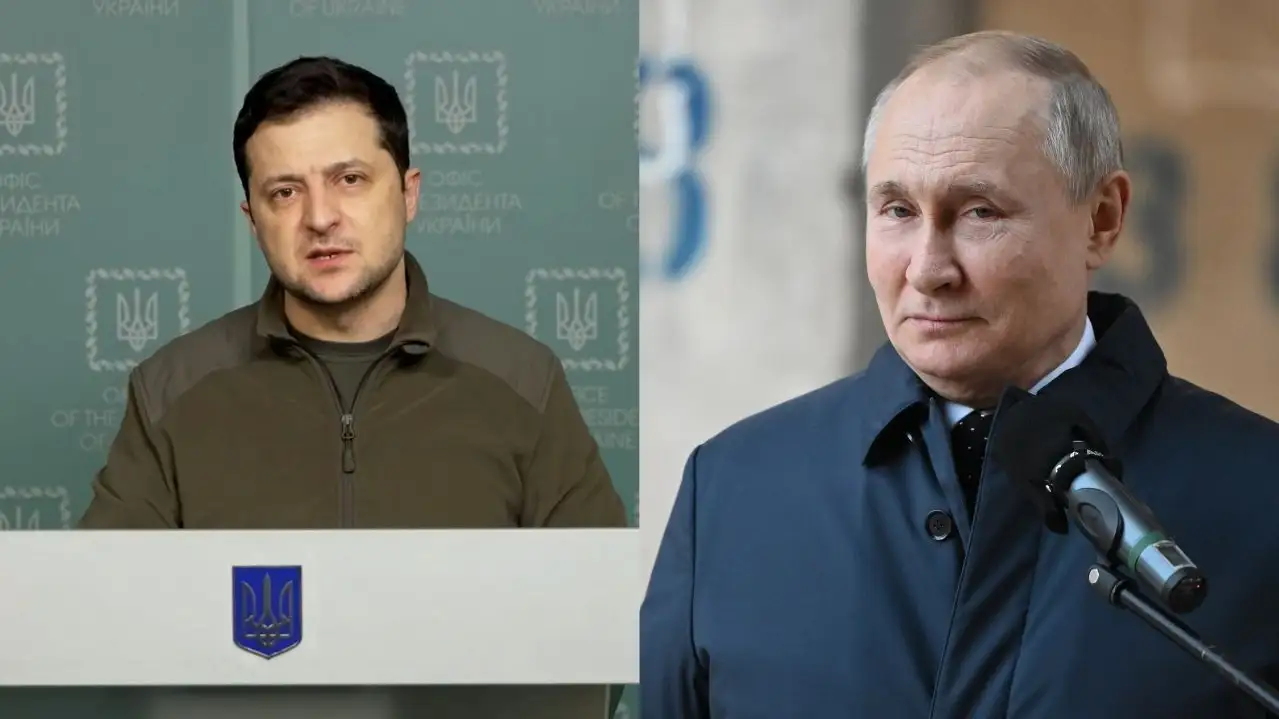 Volod&iacute;mir Zelenski y Vladimir Putin