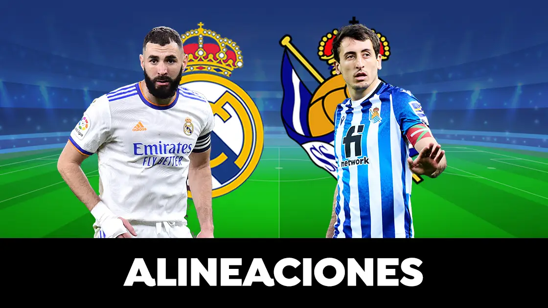 Alineaci&oacute;n del Real Madrid contra la Real Sociedad en el partido de Liga 