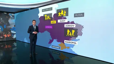 Estos son los corredores humanitarios abiertos por Rusia con Ucrania Estos son los corredores humanitarios abiertos por Rusia con Ucrania