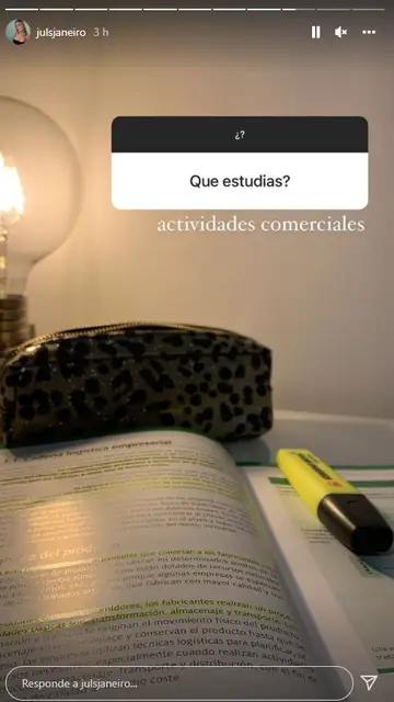 Julia Janeiro revela al fin qué es lo que estudia Julia Janeiro revela al fin qué es lo que estudia