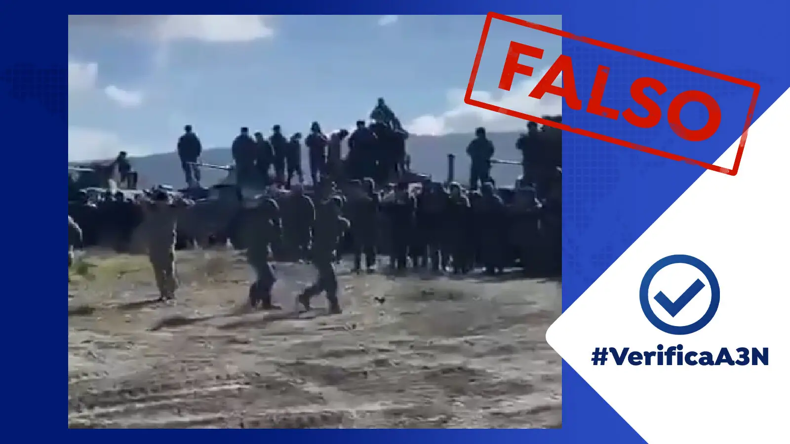 Soldados de Ucrania y Rusia no bailan juntos en tanques durante la guerra, se trata de un bulo en Facebook Soldados de Ucrania y Rusia no bailan juntos en tanques durante la guerra, se trata de un bulo en Facebook