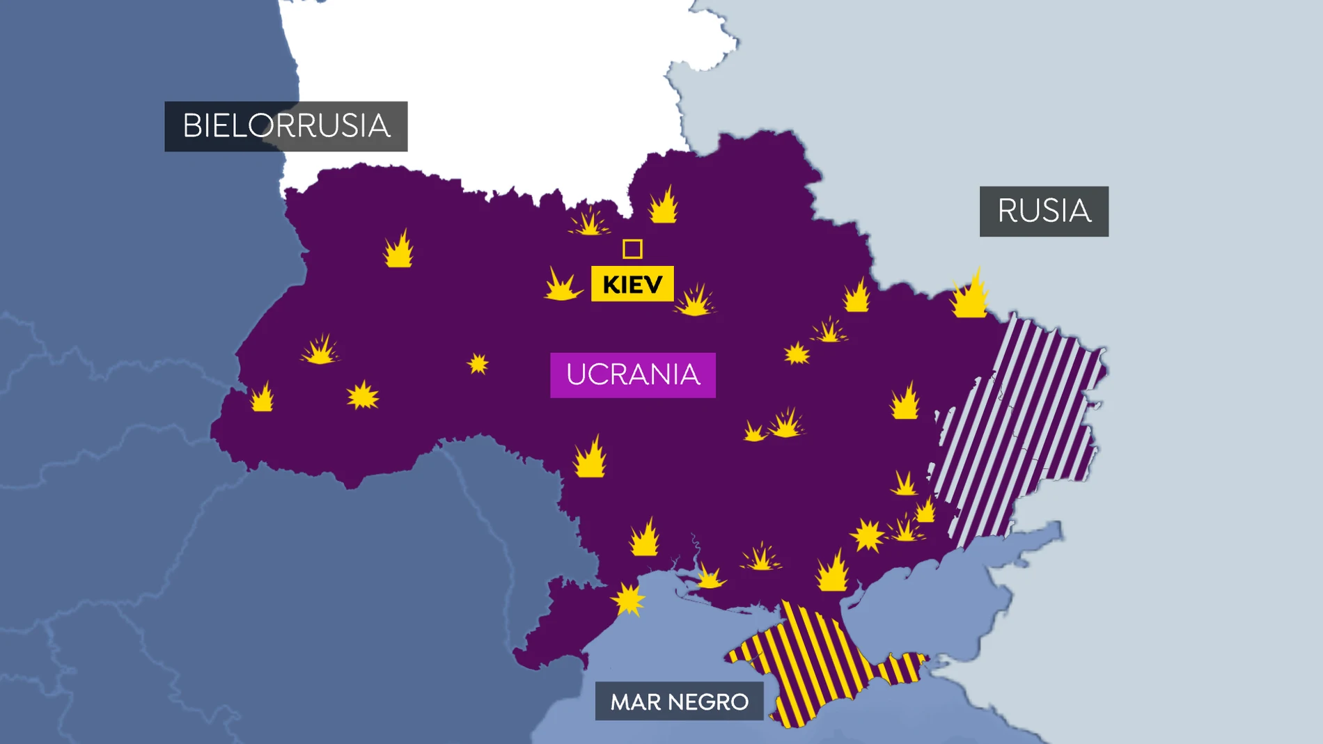 Mapa bombardeos Ucrania