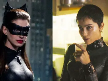 Anne Hathaway y Zoe Kravitz como Catwoman Anne Hathaway y Zoe Kravitz como Catwoman