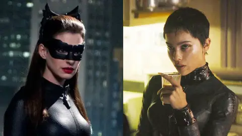 Anne Hathaway y Zoe Kravitz como Catwoman Anne Hathaway y Zoe Kravitz como Catwoman