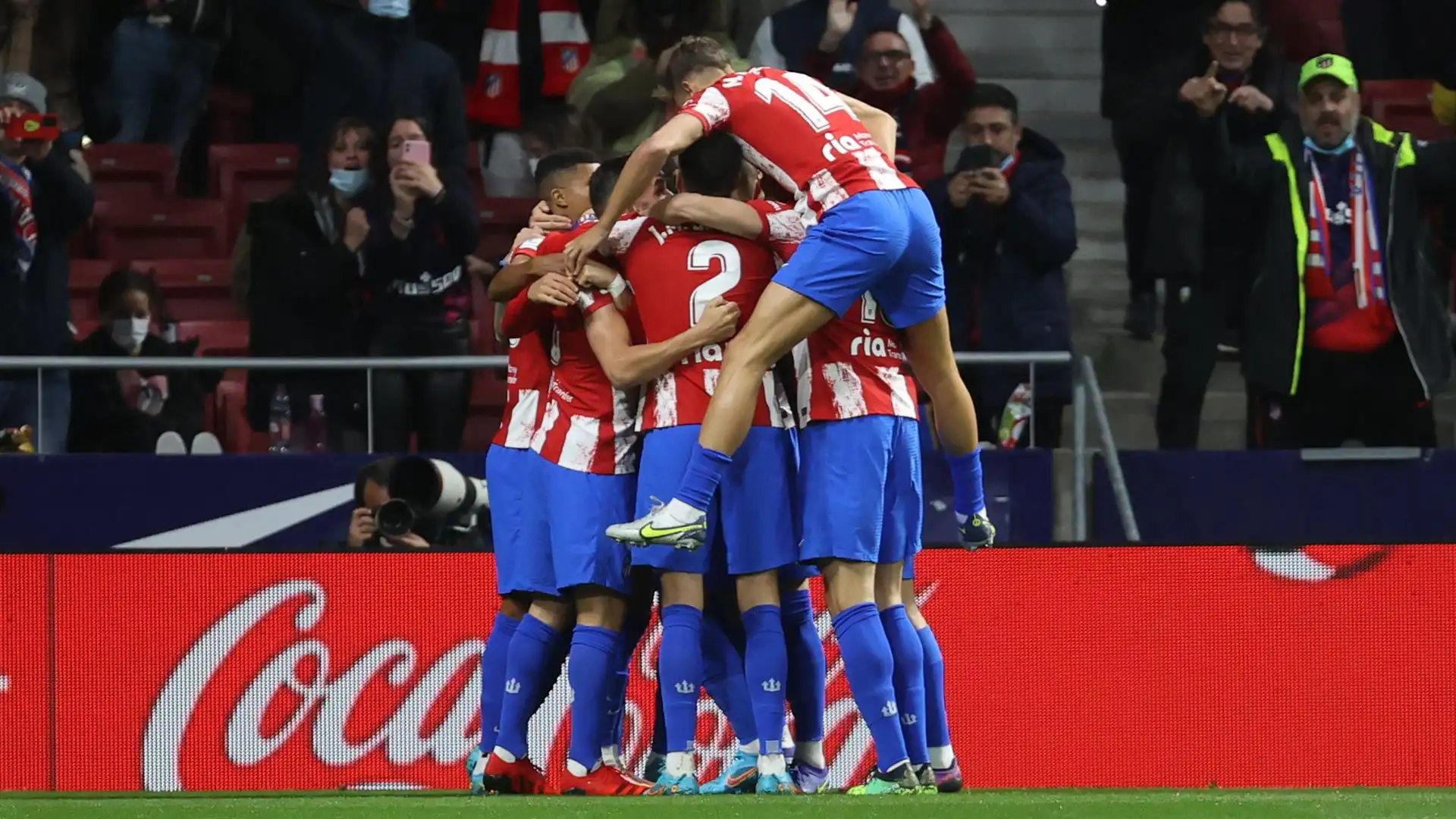 El Atleti celebra el gol de De Paul El Atleti celebra el gol de De Paul