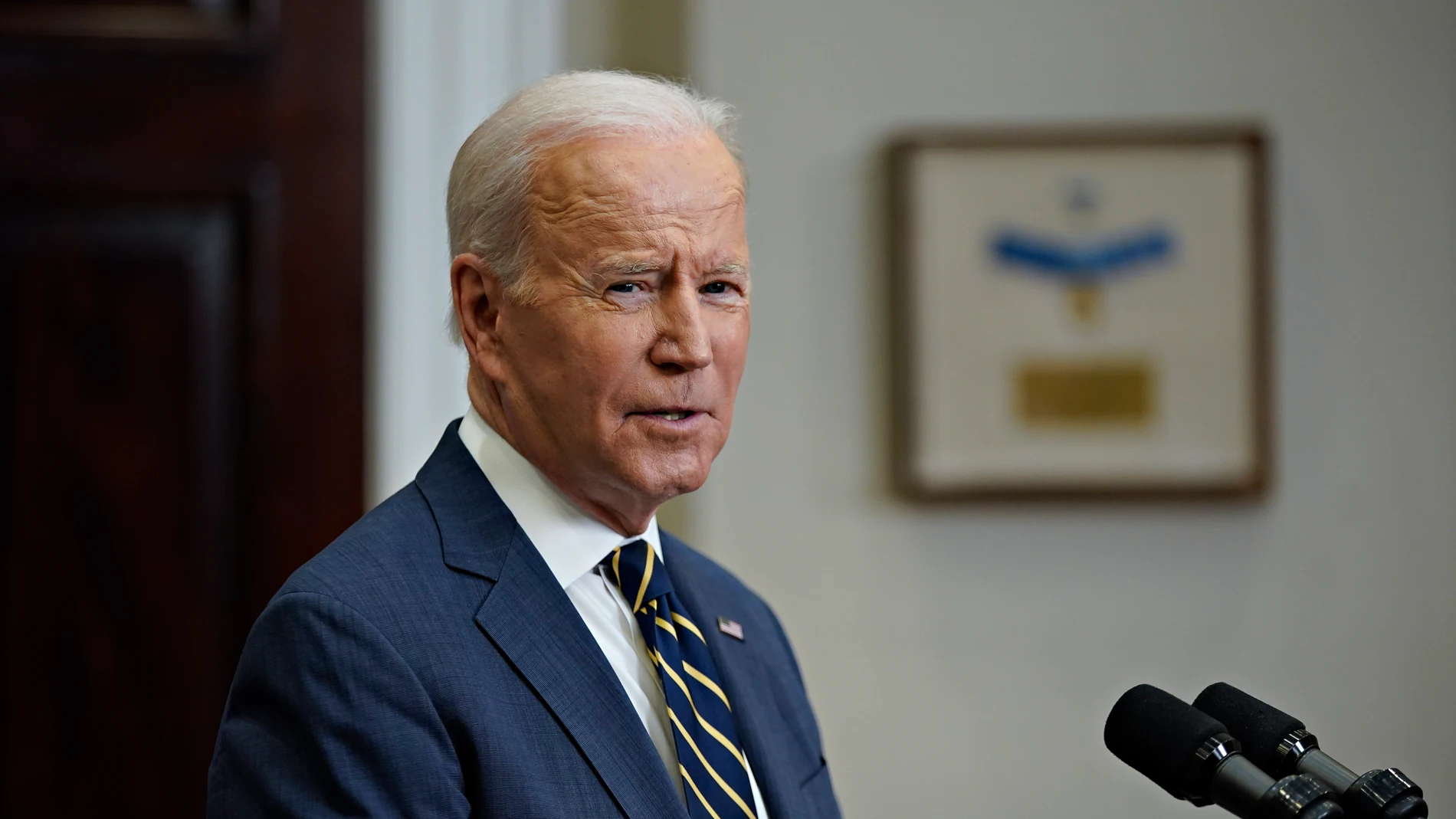 El presidente de Estados Unidos, Joe Biden, habla en conferencia de prensa en la Casa Blanca en Washington (EE.UU.), este 11 de marzo de 2022. EFE
