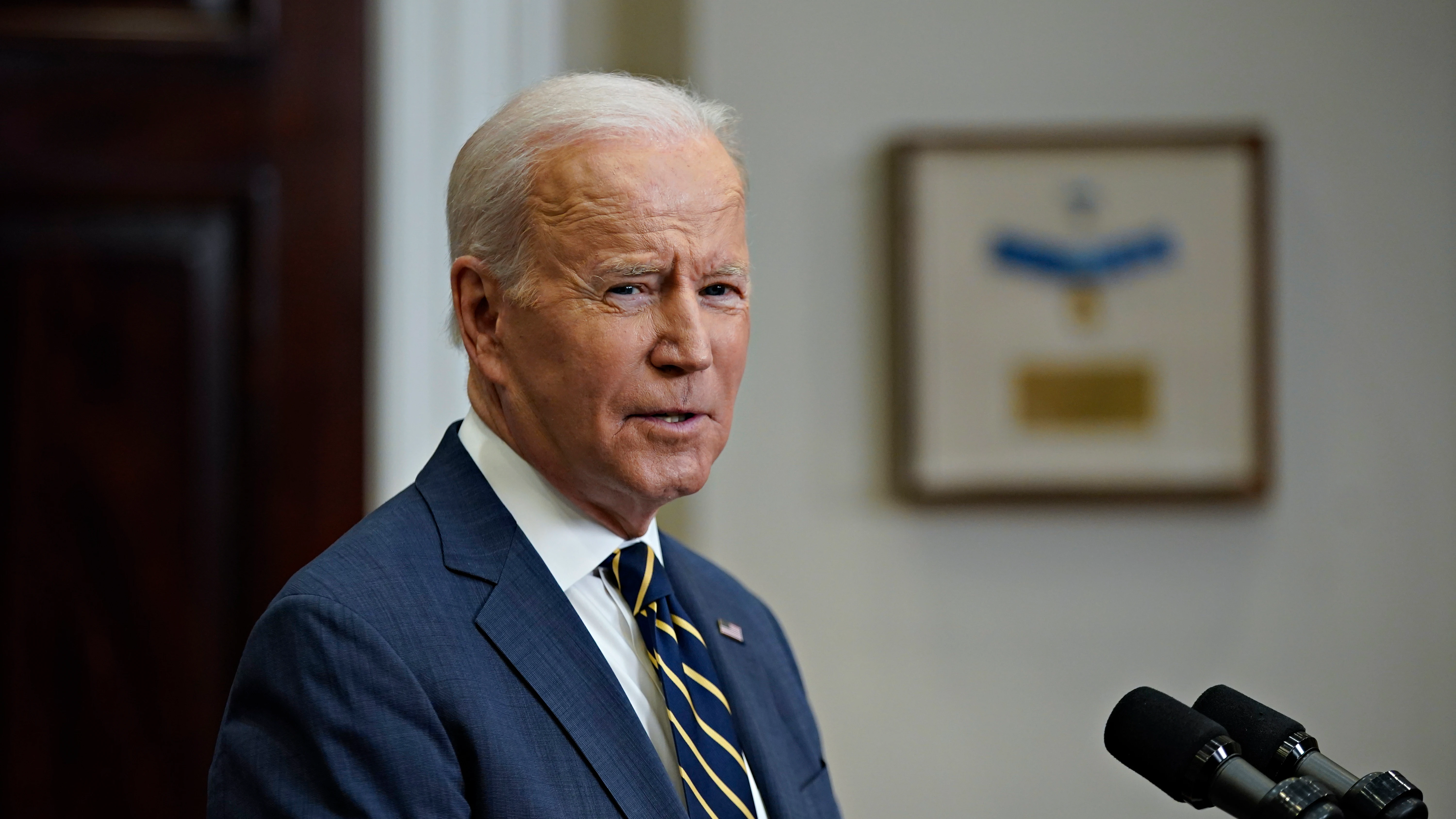 El presidente de Estados Unidos, Joe Biden, habla en conferencia de prensa en la Casa Blanca en Washington (EE.UU.), este 11 de marzo de 2022. EFE El presidente de Estados Unidos, Joe Biden, habla en conferencia de prensa en la Casa Blanca en Washington (EE.UU.), este 11 de marzo de 2022. EFE