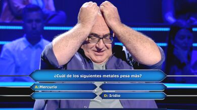 La química se convierte en el problema más pesado de Pep Burillo en ‘¿Quién quiere ser millonario?’ 