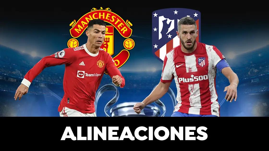 Alineación del Atlético de Madrid hoy contra el Manchester United en el partido de Champions League Alineación del Atlético de Madrid hoy contra el Manchester United en el partido de Champions League