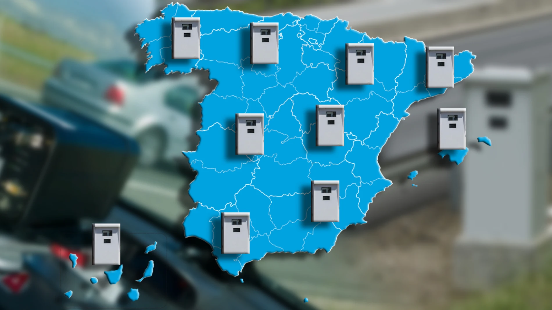 La ubicación de los radares en España