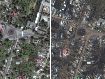 Las estremecedoras imágenes del antes y el después de ciudades ucranianas tras la invasión rusa