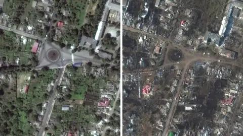 Las estremecedoras imágenes del antes y el después de ciudades ucranianas tras la invasión rusa Las estremecedoras imágenes del antes y el después de ciudades ucranianas tras la invasión rusa