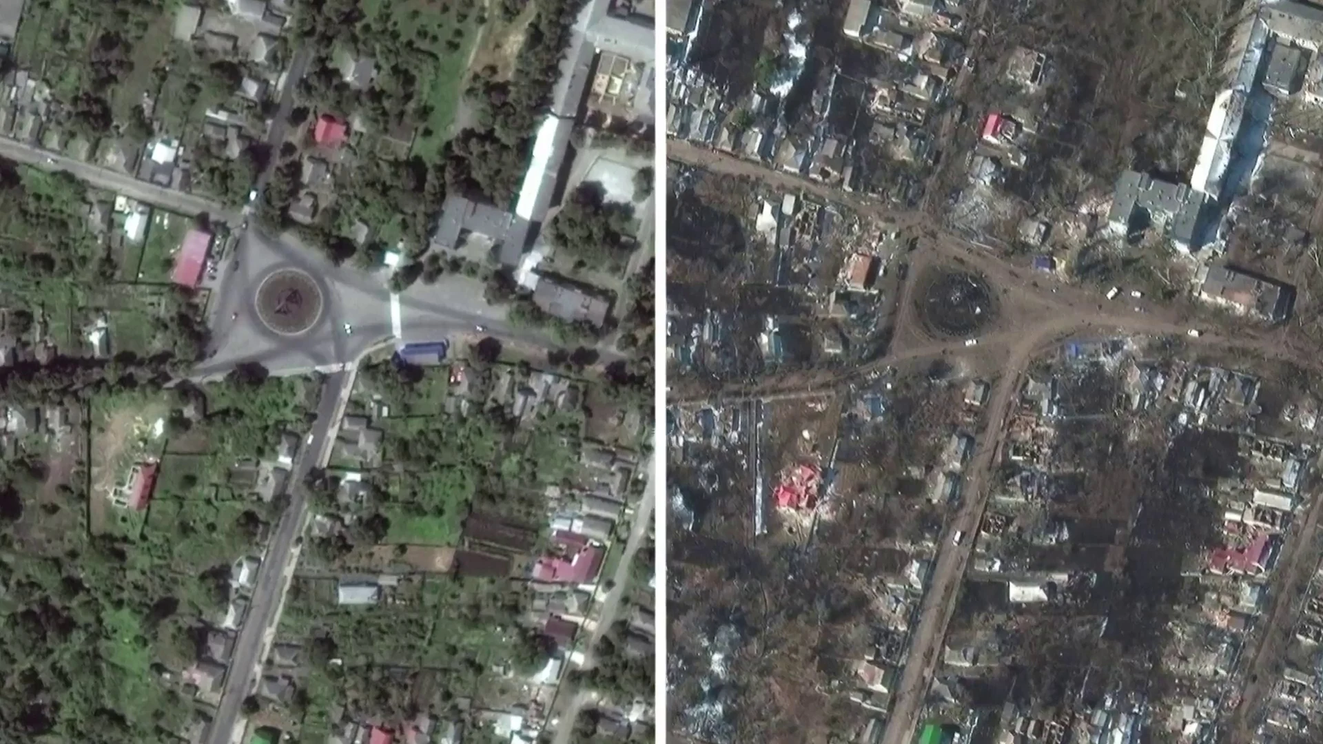 Las estremecedoras imágenes del antes y el después de ciudades ucranianas tras la invasión rusa Las estremecedoras imágenes del antes y el después de ciudades ucranianas tras la invasión rusa