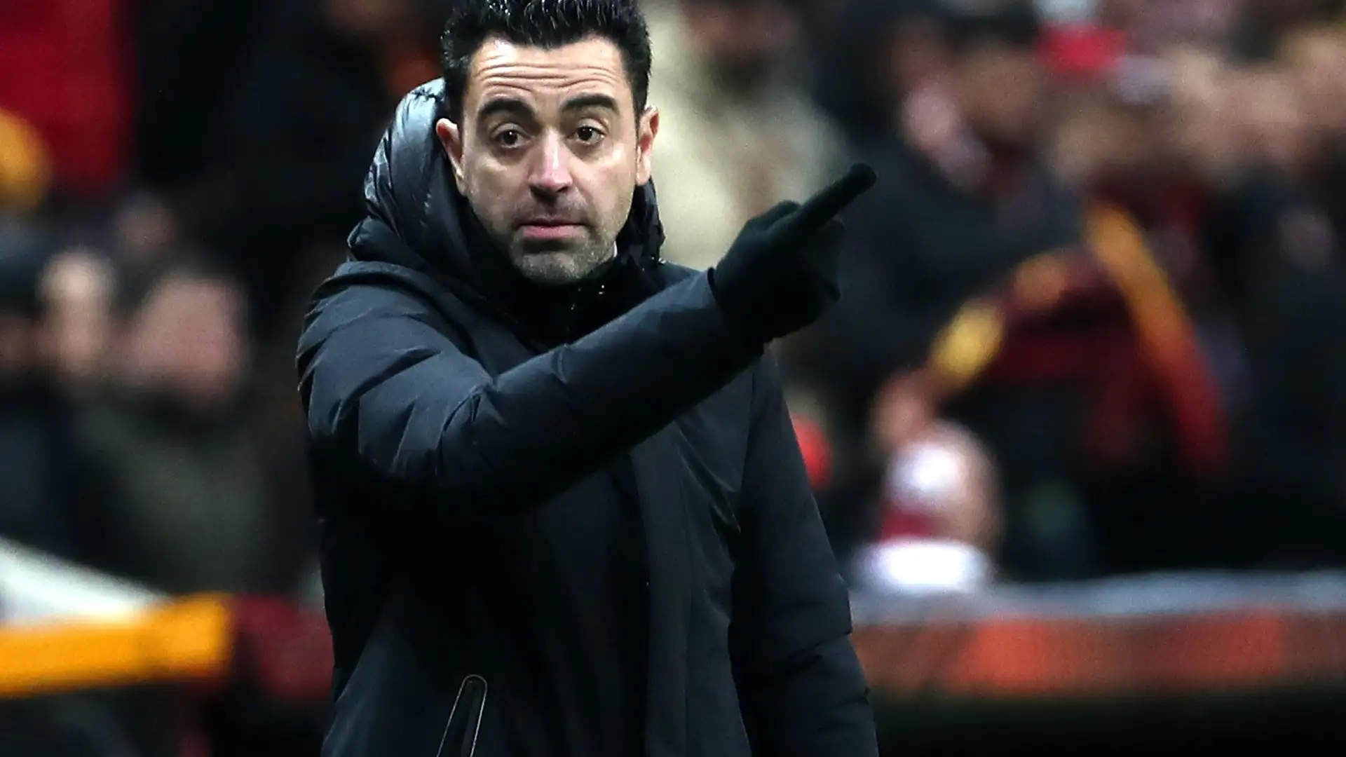 Xavi, durante el partido ante el Galatasaray