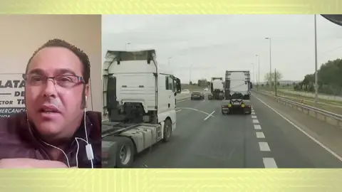 Manuel, camionero que secunda la huelga. Manuel, camionero que secunda la huelga.