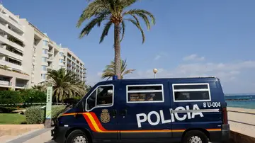 Furgón de Policía en Palma de Mallorca.