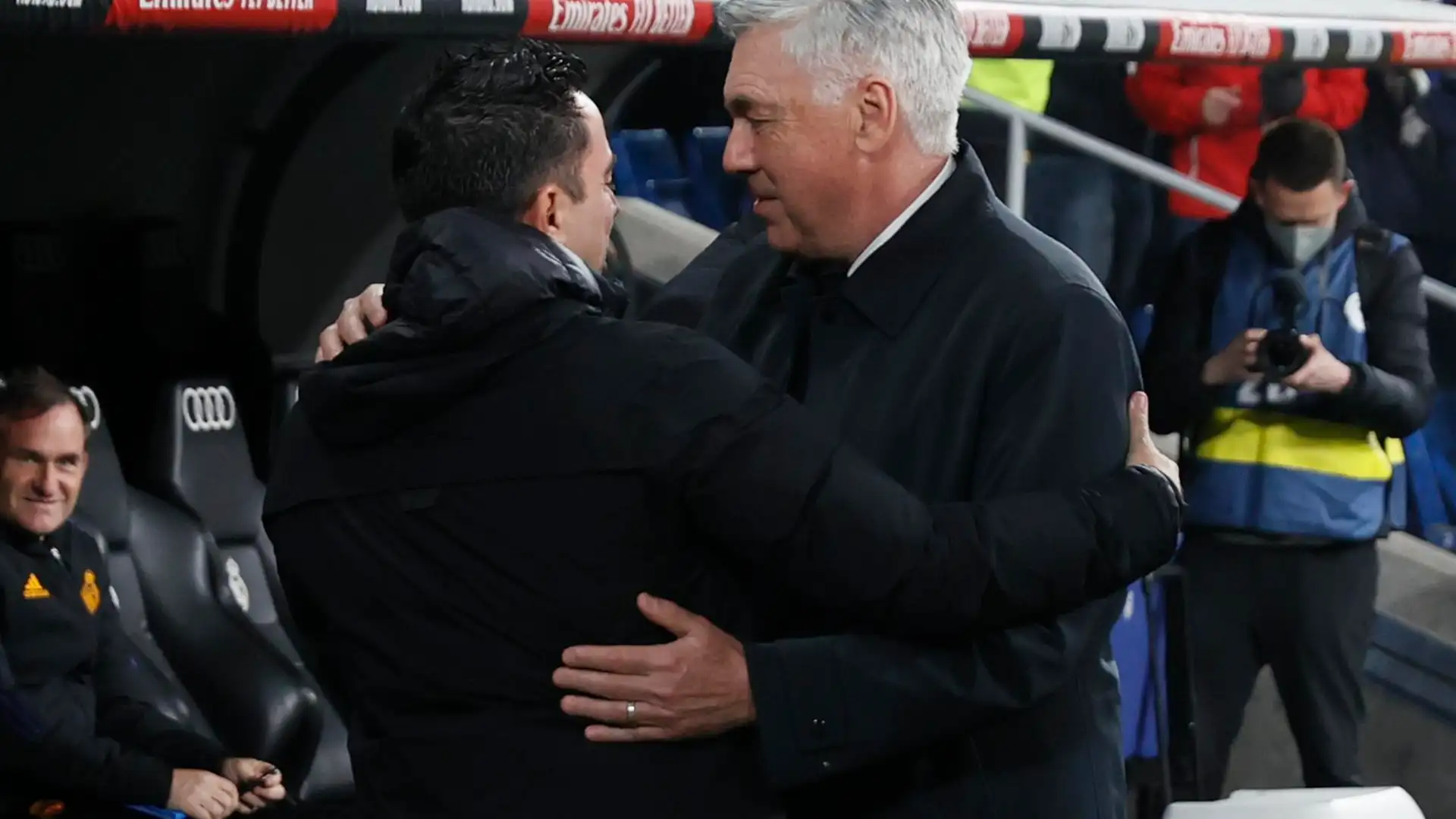 Xavi y Ancelotti en El Clásico del Bernabéu Xavi y Ancelotti en El Clásico del Bernabéu