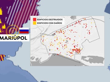 Mapa edificios destruidos en Mariúpol