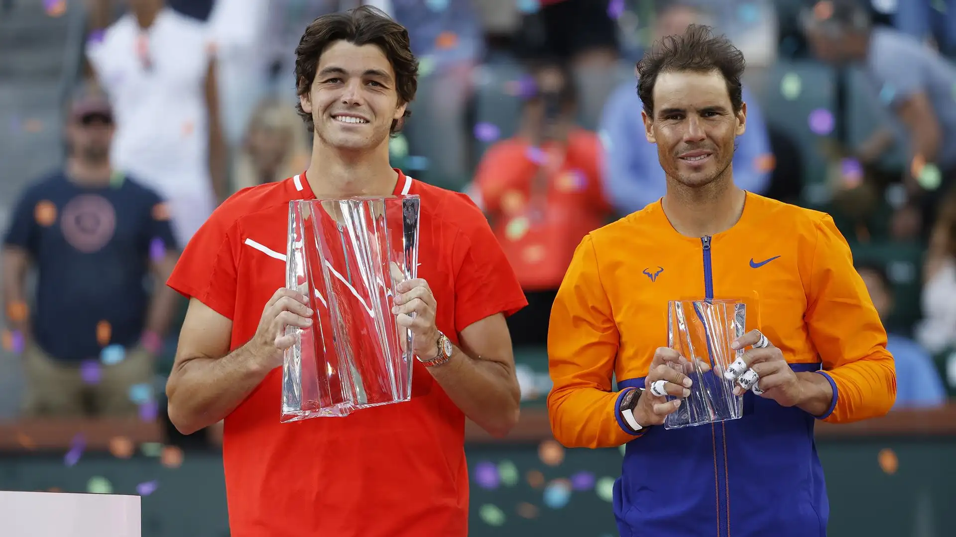 Taylor Fritz y Rafa Nadal tras la final de Indian Wells Taylor Fritz y Rafa Nadal tras la final de Indian Wells