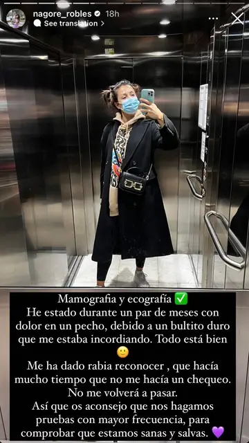 Nagore Robles habla de la importancia de las revisiones médicas Nagore Robles habla de la importancia de las revisiones médicas