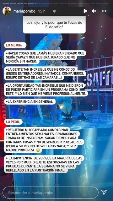 María Pombo sobre 'El desafío' María Pombo