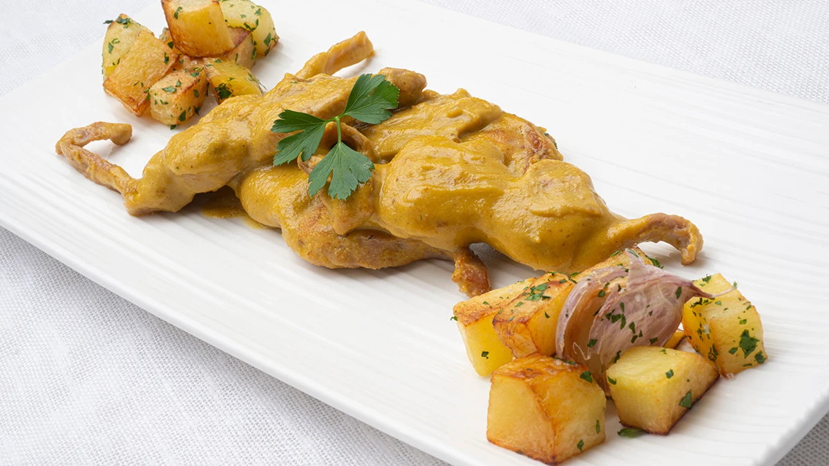 Receta de carne de conejo con salsa de garrapiñadas, de Arguiñano Receta de carne de conejo con salsa de garrapiñadas, de Arguiñano