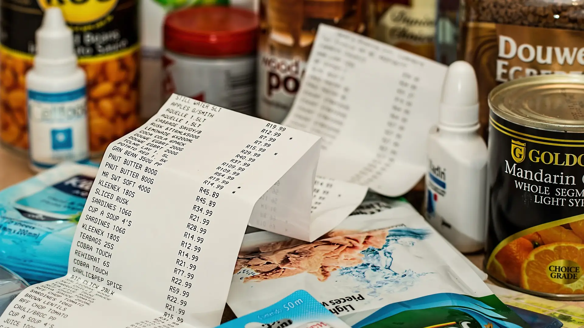 Ticket de la compra con varios productos Ticket de la compra con varios productos