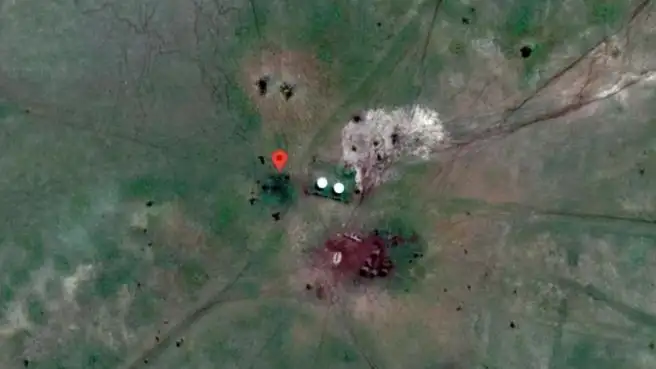 Mancha roja desde el cielo en Google Maps Mancha roja desde el cielo en Google Maps