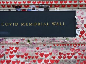 El Covid Memorial Wall, en Londres, coincidiendo con el fin de las restricciones en Reino Unido