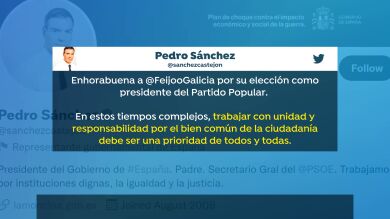 PSOE y Unidas Podemos felicitan a Alberto Núñez Feijóo y Sánchez le ofrece reunirse en la Moncloa