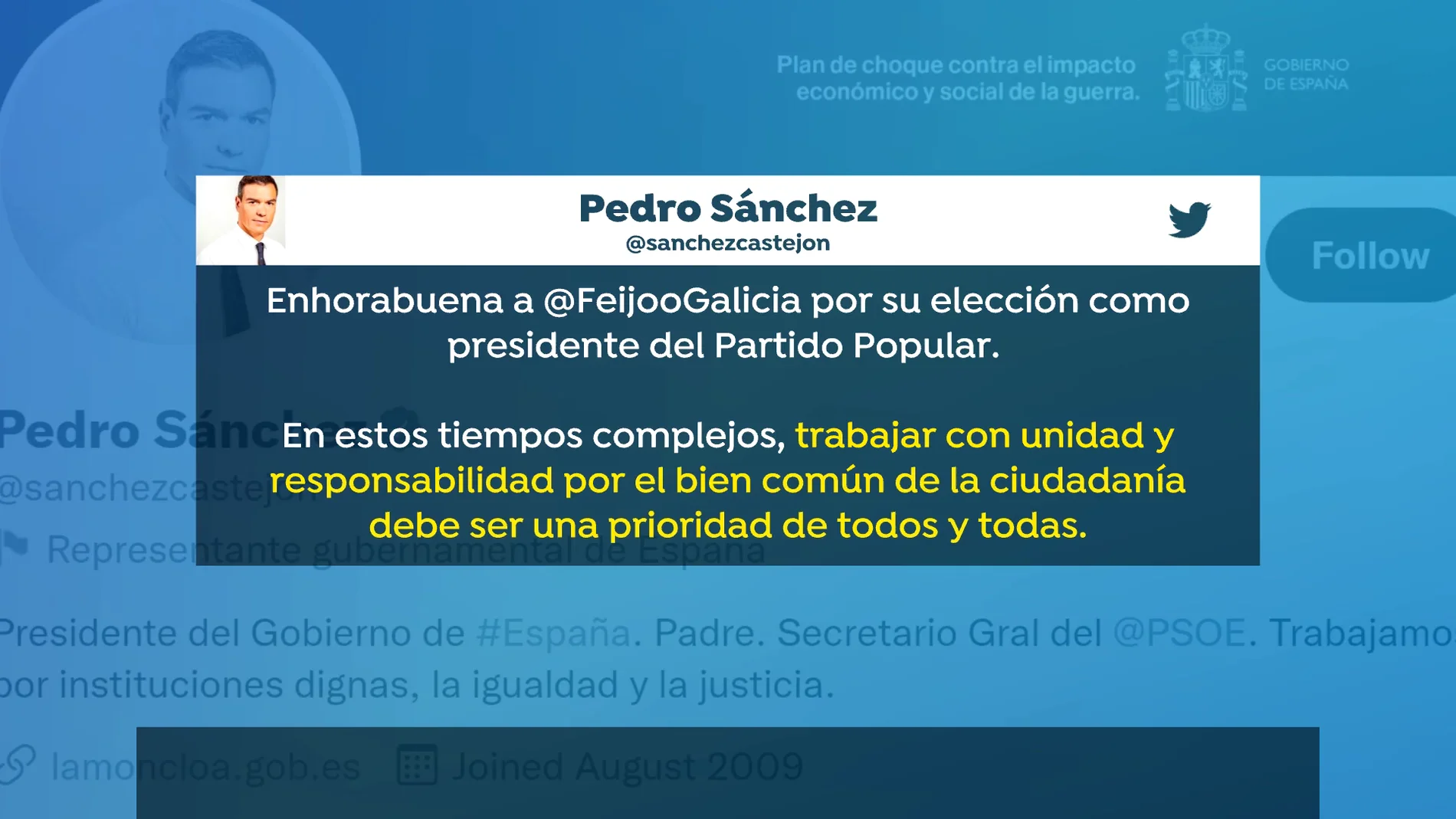 Sánchez, Lástra y Díaz dan felicitan a Feijóo y esperan poder "trabajar con unidad"