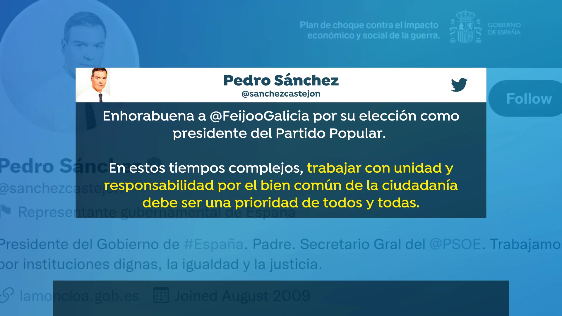 Sánchez, Lástra y Díaz dan felicitan a Feijóo y esperan poder "trabajar con unidad" Sánchez, Lástra y Díaz dan felicitan a Feijóo y esperan poder "trabajar con unidad"