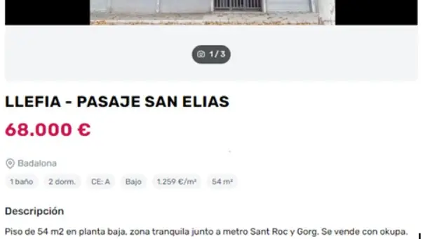 Piso en venta con 'okupas' Piso en venta con 'okupas'