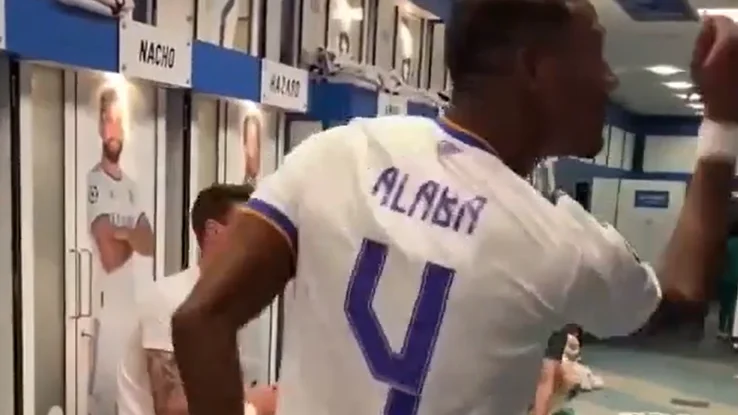Alaba, bailando en el vestuario del Madrid Alaba, bailando en el vestuario del Madrid