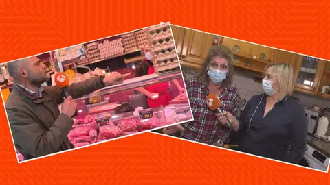 Imagen de un mercado y de la cocina de un hogar Imagen de un mercado y de la cocina de un hogar