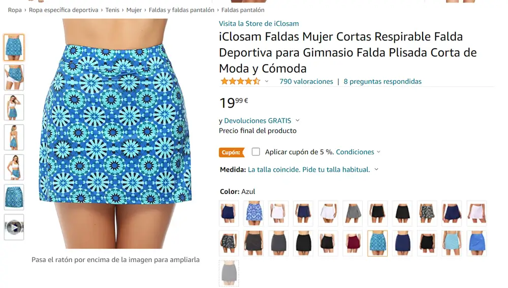 Falda azul mandalas