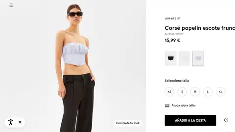 Top sin tirantes Top sin tirantes