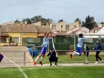 El increíble gol y celebración de Cristiano Ronaldo Jr El increíble gol y celebración de Cristiano Ronaldo Jr