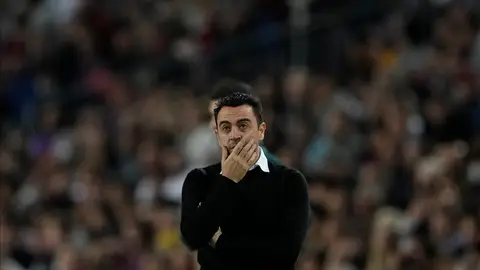 Xavi Hernández durante el partido del Camp Nou Xavi Hernández durante el partido del Camp Nou