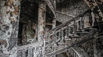 Teatro de Mariúpol, en Ucrania, ciudad asediada y bombardeada de forma similar a Alepo, en Siria