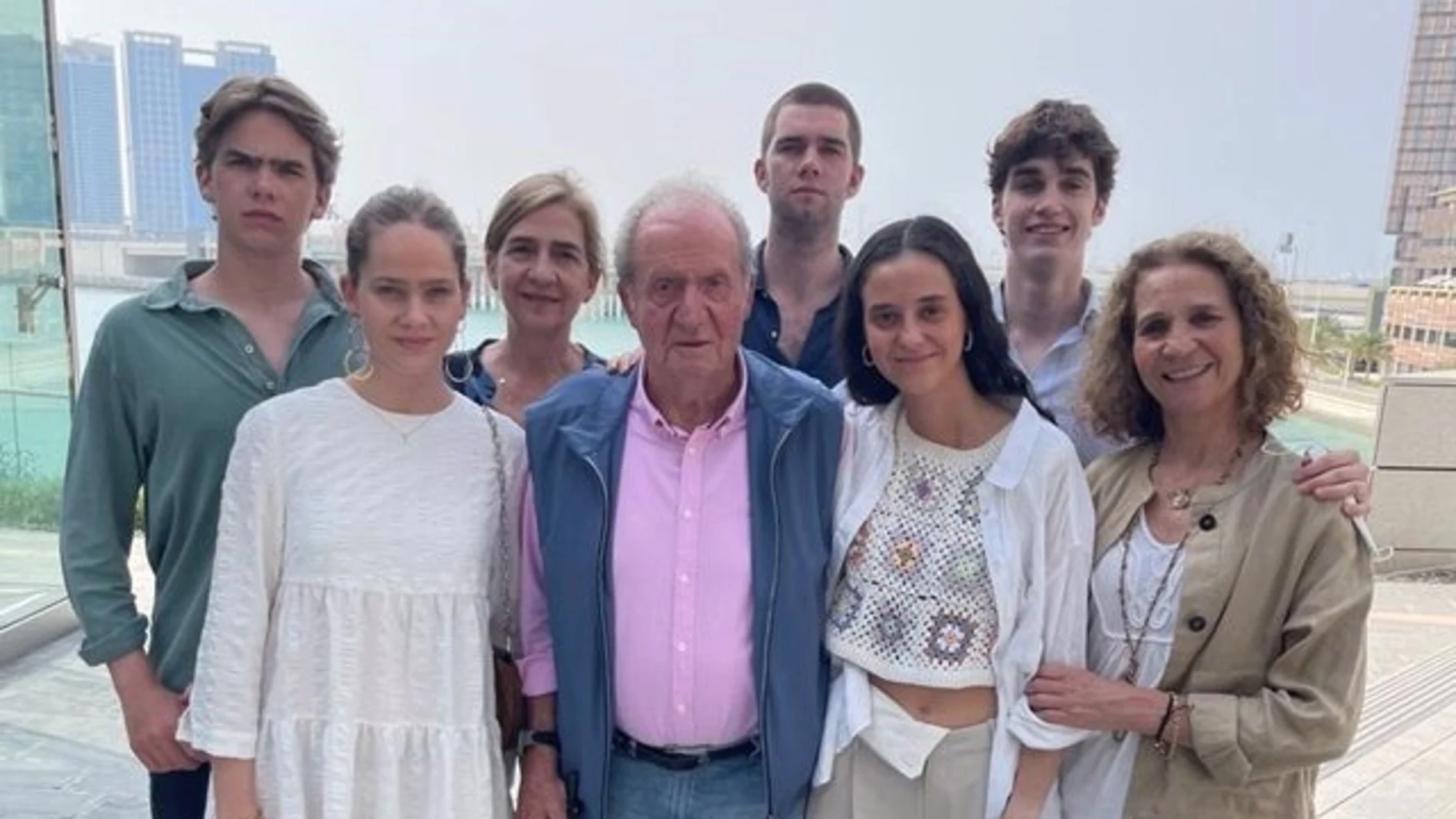 Juan Carlos I y su familia en Abu Dabi