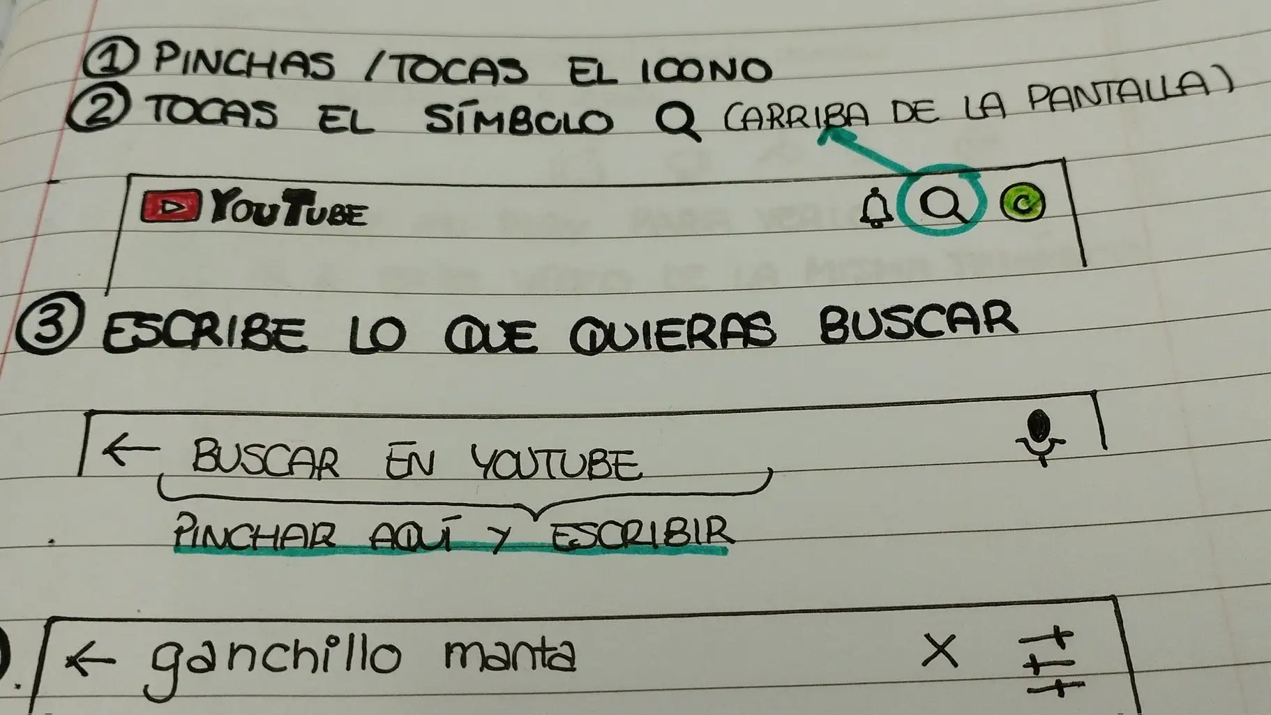 Una página del manual de instrucciones de la joven Una página del manual de instrucciones de la joven