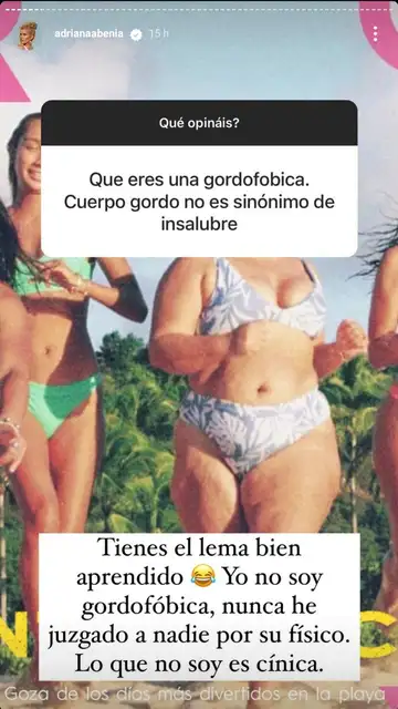 Una de las seguidoras de Adriana critica su postura Una de las seguidoras de Adriana critica su postura