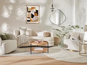 Hogar con muebles con curvas Hogar con muebles con curvas