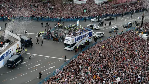 La celebración del Madrid en Cibeles La celebración del Madrid en Cibeles