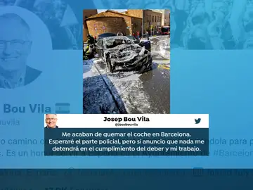Le queman el coche a Josep Bou, concejal del PP en Barcelona