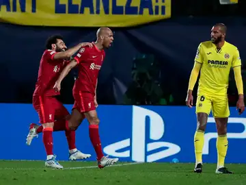 Fabinho celebra su gol en La Cerámica Fabinho celebra su gol en La Cerámica